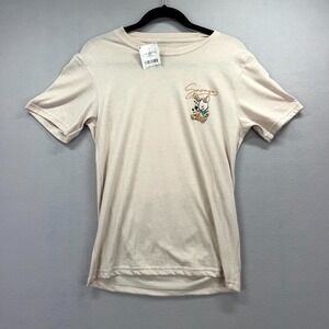 Hustle Savage T Shirt Womens‎ Small Beige Cartoon Bunny Design Graphic Crew New